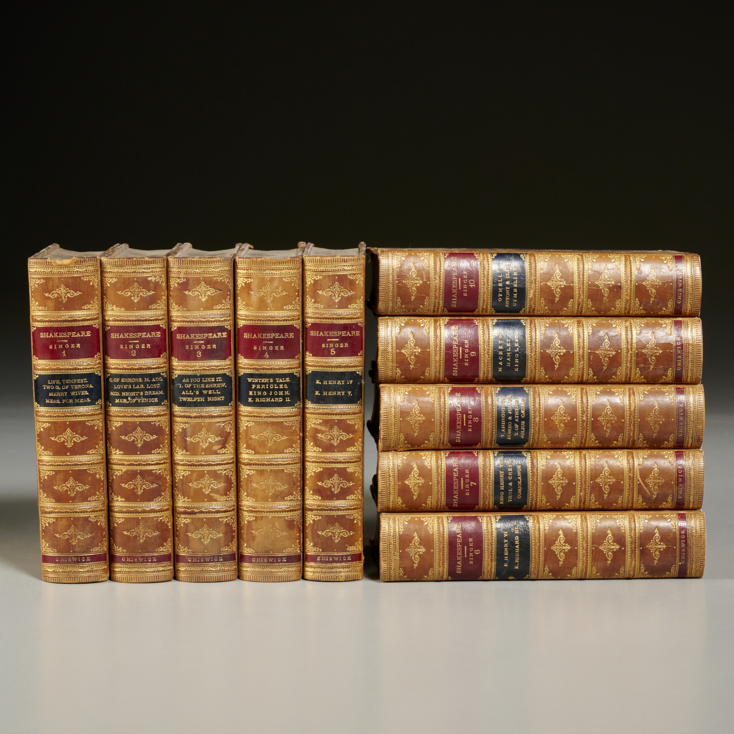 Appraisal: SHAKESPEARE FINE BINDING VOLS The Dramatic Works of William Shakespeare