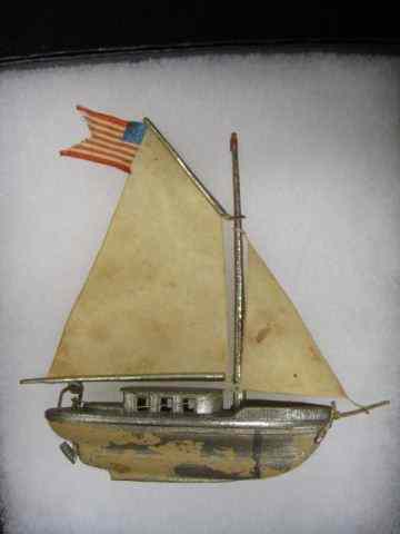 Appraisal: Victorian Dresden Paper Christmas Ornamentof U S sailboat '' rare