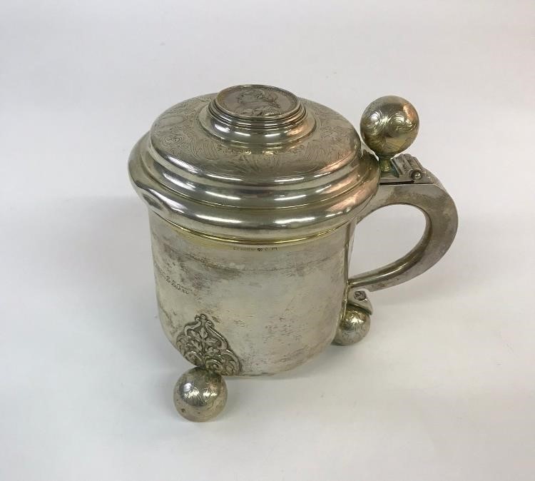 Appraisal: C G Hallberg Swedish sterling silver tankard dated having a