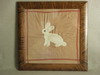 Appraisal: CHAINSTITCH PILLOW FRONT - White Rabbit on caramel field with