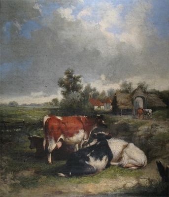 Appraisal: Attributed to Constant Troyon French - Cattle in a meadow