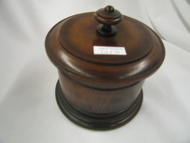 Appraisal: Fine Wooden Tobacco Jar excellent turning tall