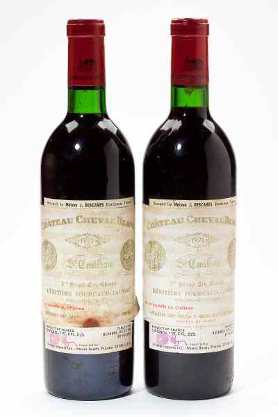 Appraisal: Chateau Cheval BlancSt Emilion bottles into neck bn lbsl ssos''