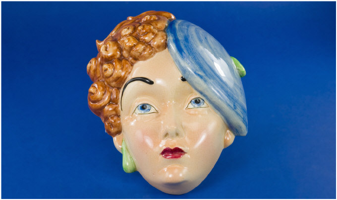 Appraisal: Beswick Art Deco Wall Mask Young woman with red hair