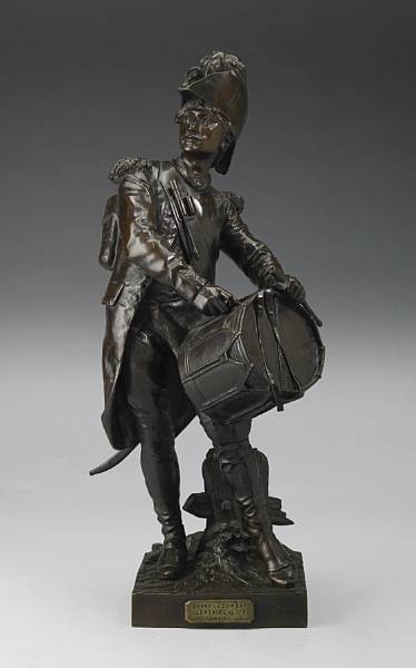 Appraisal: A patinated bronze figure of a soldier Avant le combat