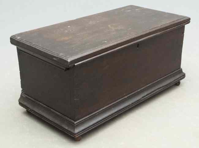 Appraisal: th c child's size blanket box with sophisticated bottom molding