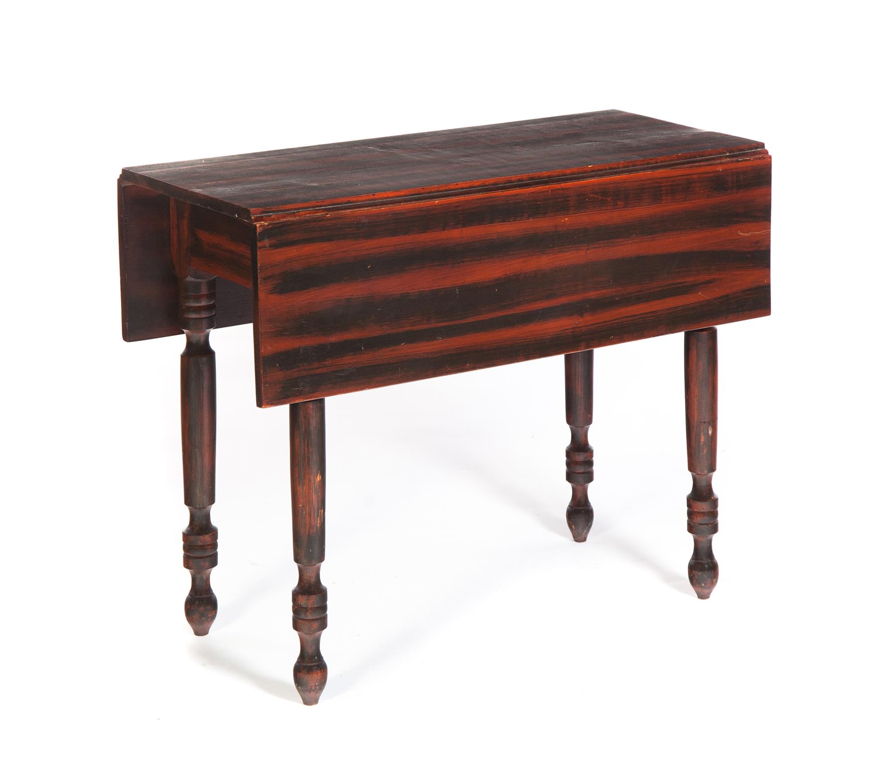 Appraisal: NEW ENGLAND DECORATED SHERATON DROP LEAF TABLE Attributed to Maine