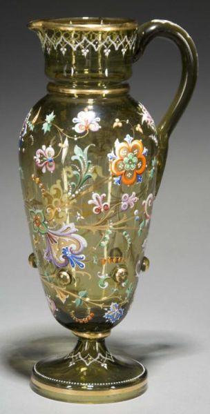 Appraisal: Moser Enameled Pitcher Description Circa Condition Excellent Size - T