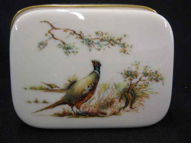 Appraisal: Lenox Porcelain Dresser Box pheasant decor '' x '' excellent