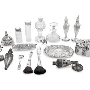 Appraisal: A Group of Silver and Silver Mounted Table Articles th