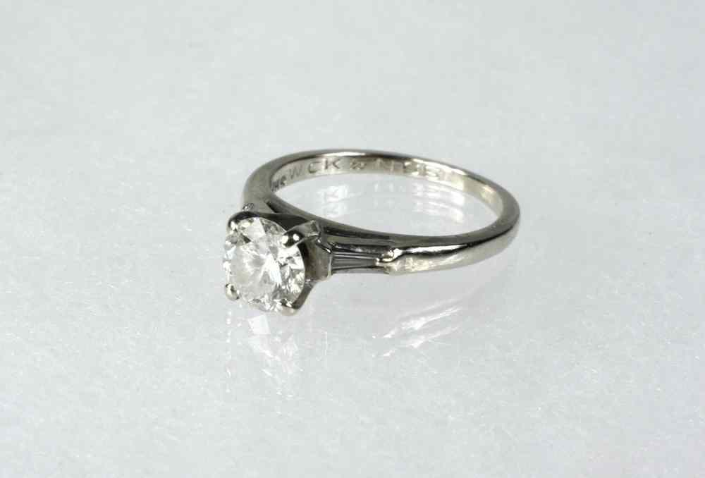 Appraisal: LADY'S RING - K white gold and diamond solitaire ring