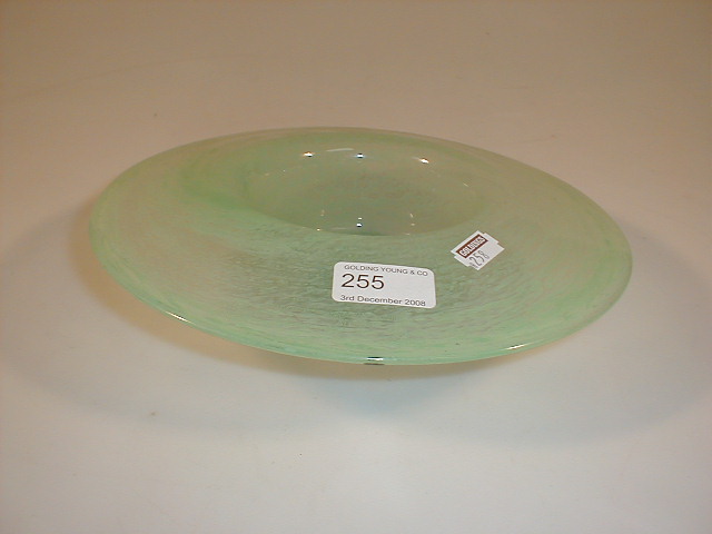 Appraisal: A Monart green glass posy bowl