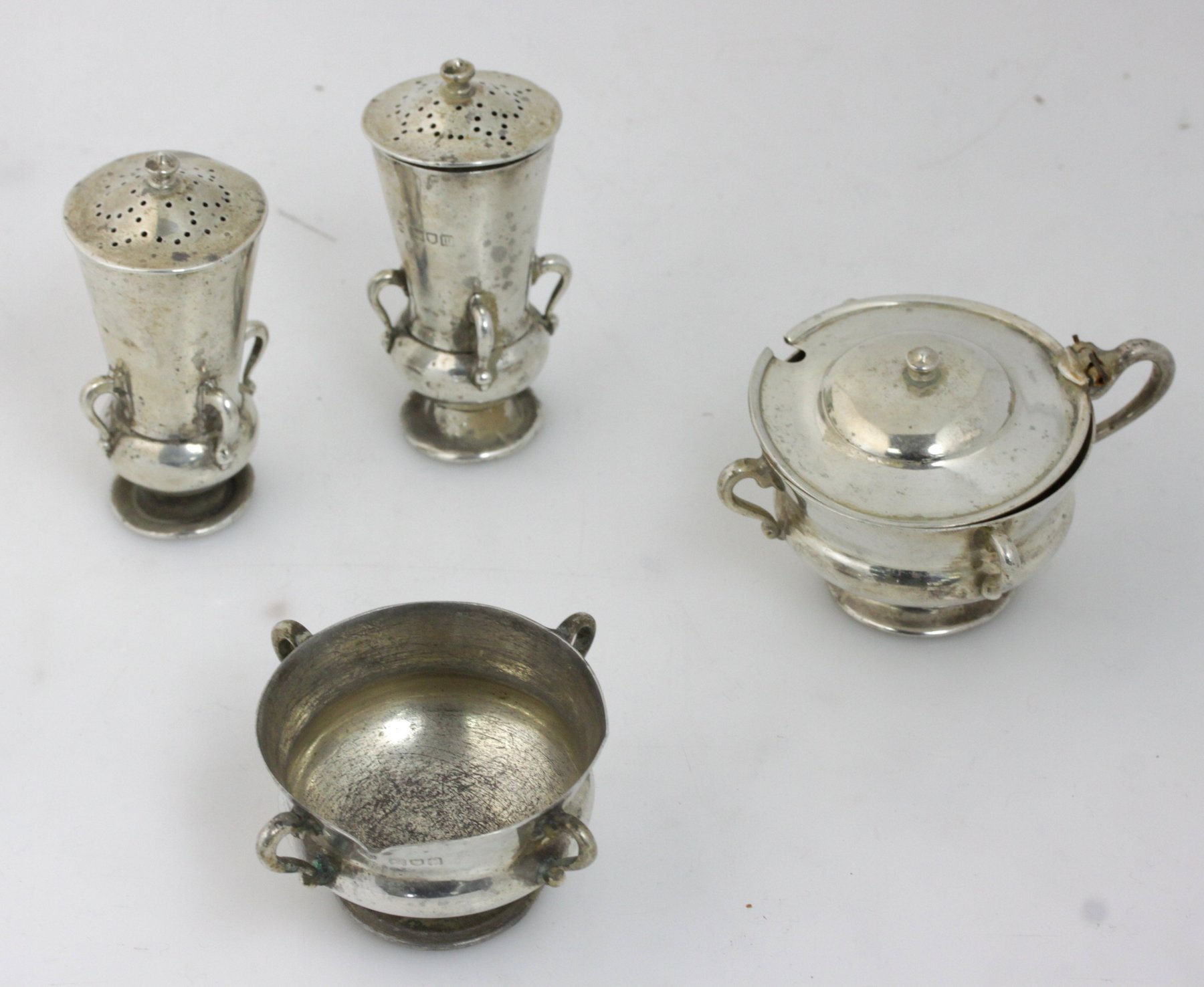 Appraisal: A silver cruet set Walter Michael John Stanley Barnard London