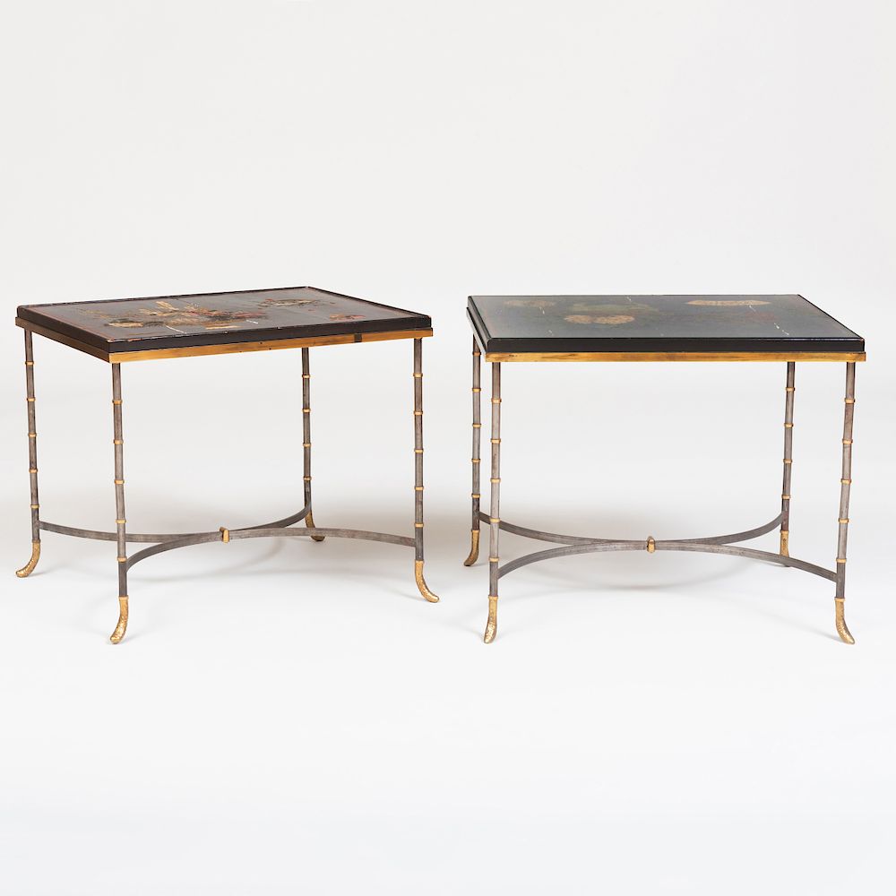 Appraisal: Pair of Chinese Coromandel Lacquer and Brass Low Tables Pair