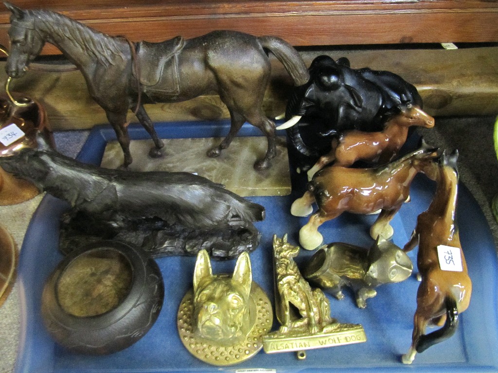 Appraisal: Tray lot of assorted animal figures