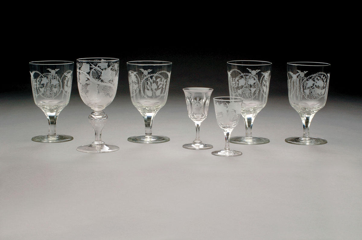 Appraisal: GROUP OF ENGLISH BLOWN AND ENGRAVED GLASS STEMWARE LATE NINETEENTH