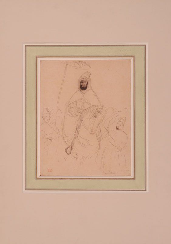 Appraisal: ATTRIBUTED TO EUG NE DELACROIX - STUDY OF AN ARAB