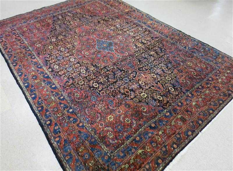 Appraisal: SEMI-ANTIQUE PERSIAN BIBIKABAD CARPET Hamadan region northwest Iran central medallion