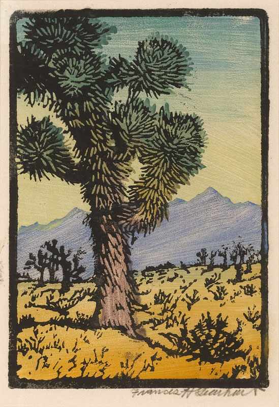 Appraisal: Frances Gearhart - Pasadena CA Cactus in a Desert Landscape