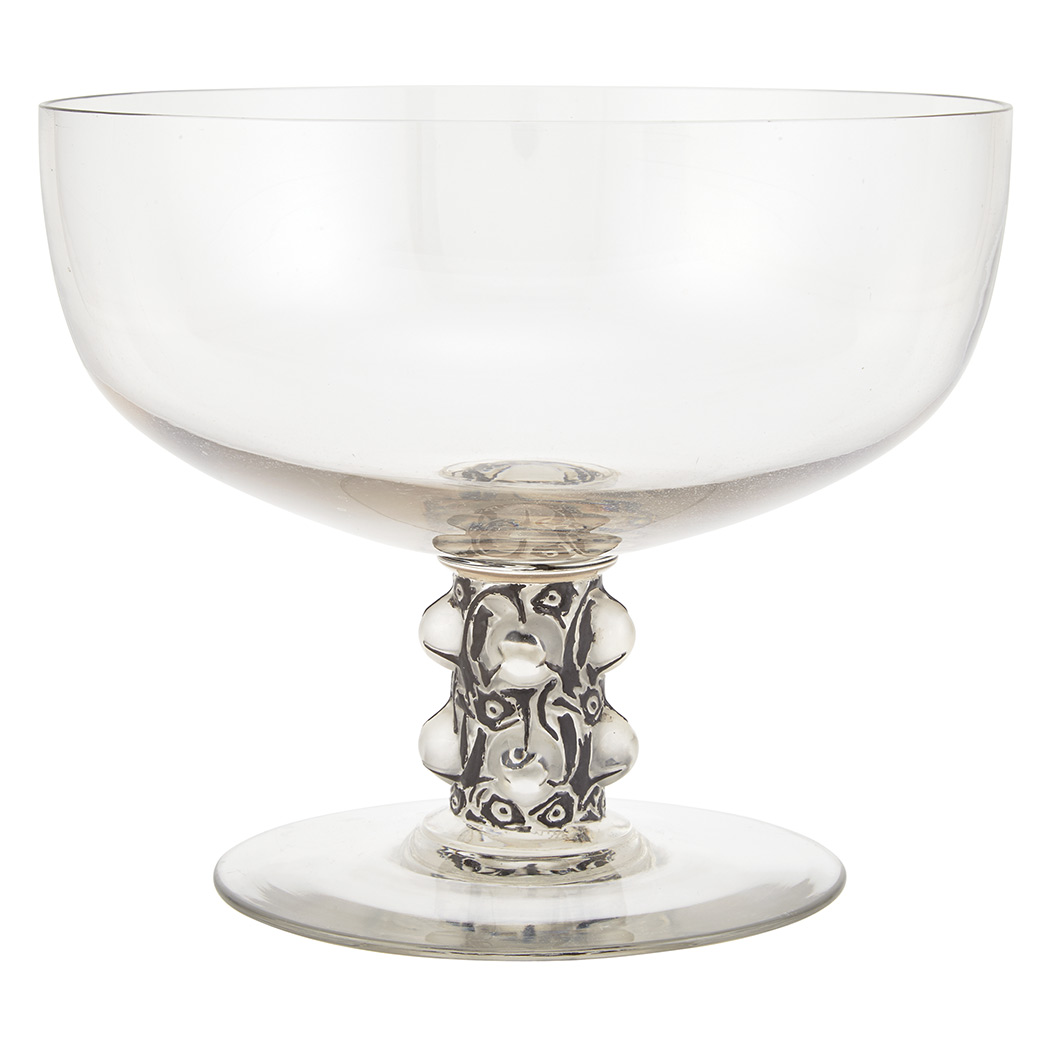 Appraisal: R Lalique Molded and Black Enameled Glass Saint-Denis Bowl Marcilhac