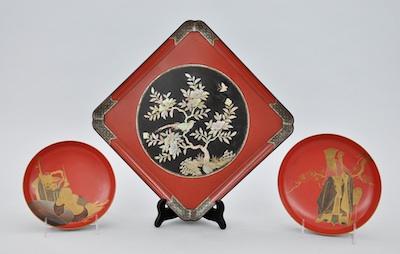 Appraisal: A Lot of Two Japanese Lacquered Gilt Bowls and Lacquered