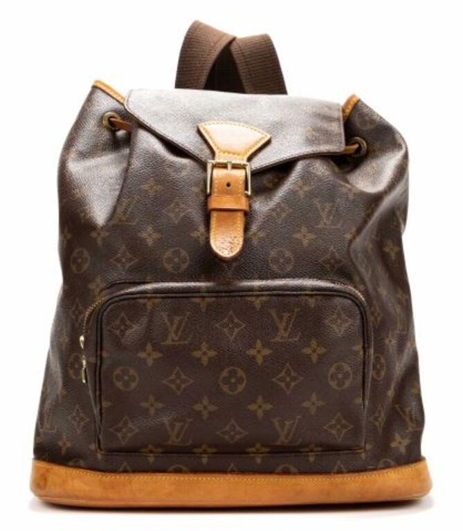 Appraisal: Louis Vuitton Montsouris GM backpack in brown monogram coated canvas