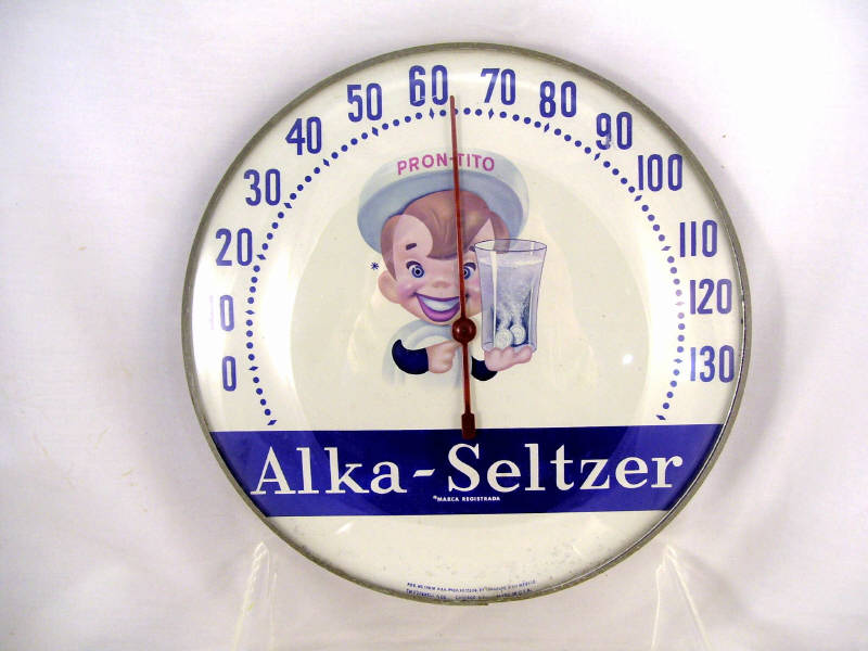 Appraisal: Alka-Seltzer Advertising Thermometer Oxidation on the metal surrounding band and