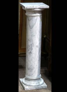 Appraisal: Classical style marble pedestal having a square top and rising