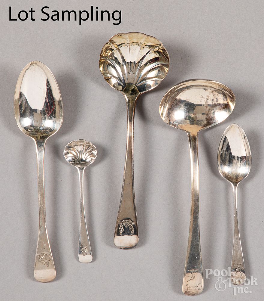 Appraisal: Georgian silver spoons and ladles Georgian silver spoons and ladles