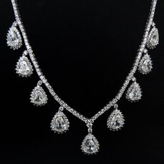 Appraisal: Ct Diamond and Kt White Gold Necklace set with Nine