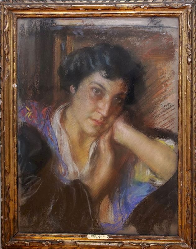 Appraisal: Carlo Wostry - Carlo Wostry - Portrait of a lady