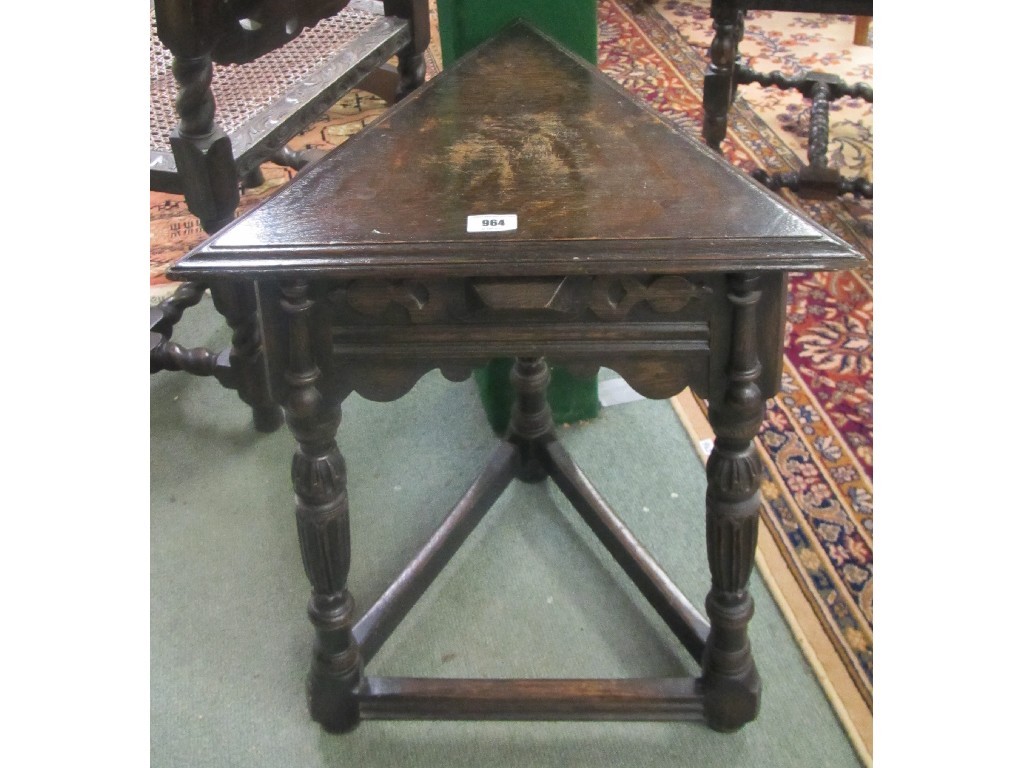 Appraisal: Oak corner table