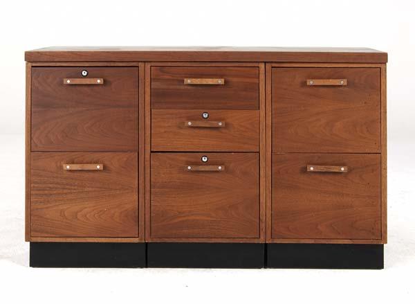 Appraisal: DESIGNCRAFT Walnut veneer credenza with seven drawers Stamped mark x