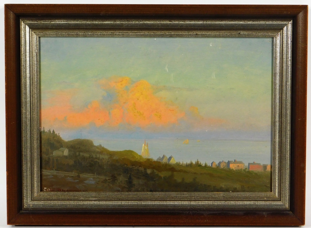 Appraisal: AMERICAN IMPRESSIONIST SUNSET LANDSCAPE PAINTING United States th CenturyDepicting a