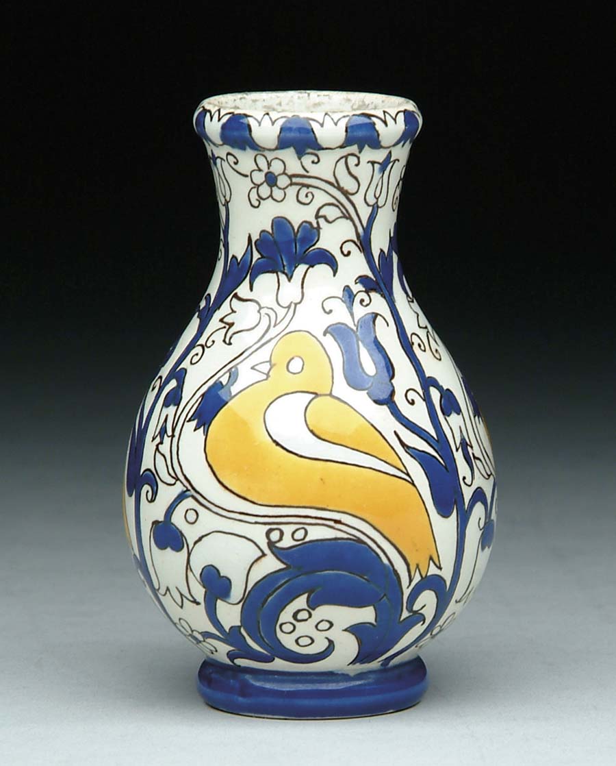 Appraisal: ZSOLNAY DECORATED MINIATURE VASE Wonderful Zsolnay vase is decorated with