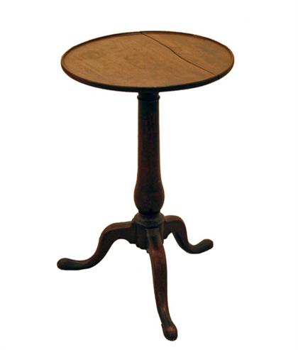 Appraisal: Federal tiger maple and cherry candlestand early th century Circular