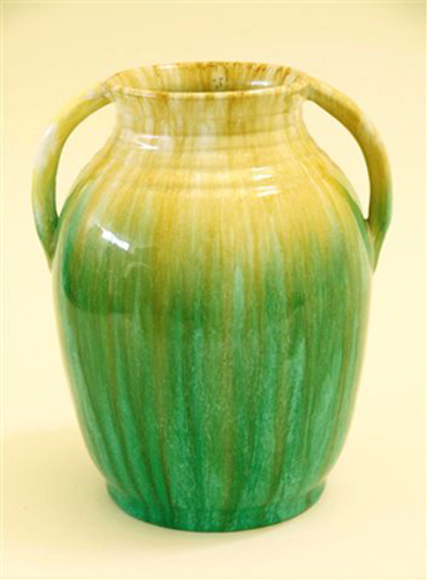 Appraisal: JOHN CAMPBELL TWO HANDLED VASE ONE HANDLE RESTORED