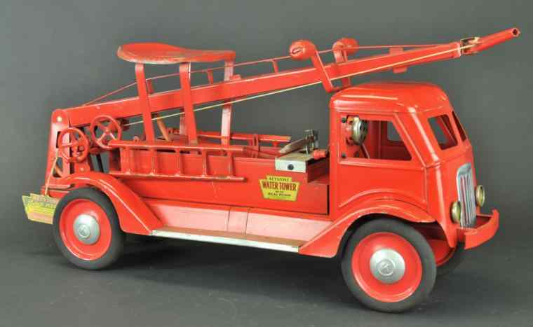 Appraisal: KEYSTONE ''RIDE-EM'' WATER TOWER FIRE TRUCK pressed steel well detailed