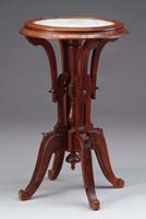 Appraisal: GOOD WALNUT VICTORIAN MARBLE TOP STAND Round inset marble has