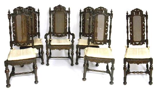 Appraisal: Six Baroque style dining chairs including one arm and five