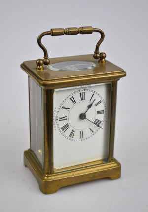 Appraisal: Lacquered brass carriage clock early th century cm high