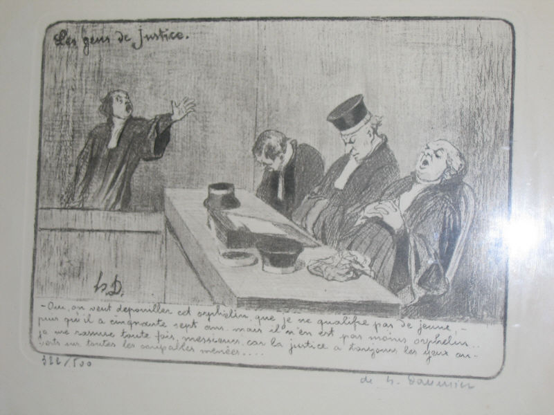 Appraisal: HONORE DAUMIER FRENCH LES GENS DE JUSTICE etching edition pencil