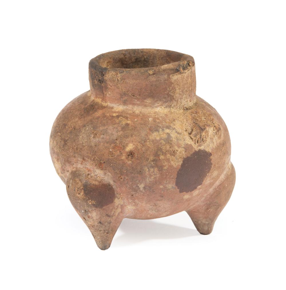 Appraisal: Pre-Columbian Terracotta Tripod Pot Mexico h in dia in Provenance