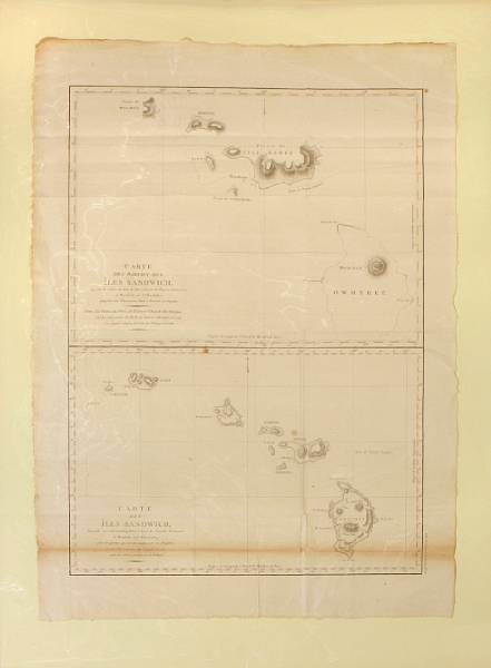 Appraisal: Map--Hawaii Cartes de parties des Iles Sandwich P Copper engraved