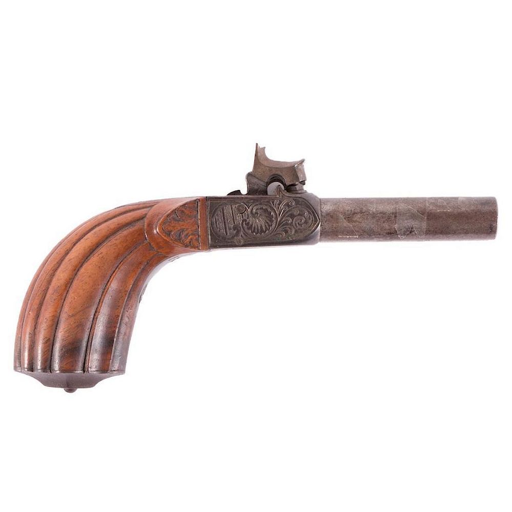 Appraisal: A mid th century double barreled derringer A th century