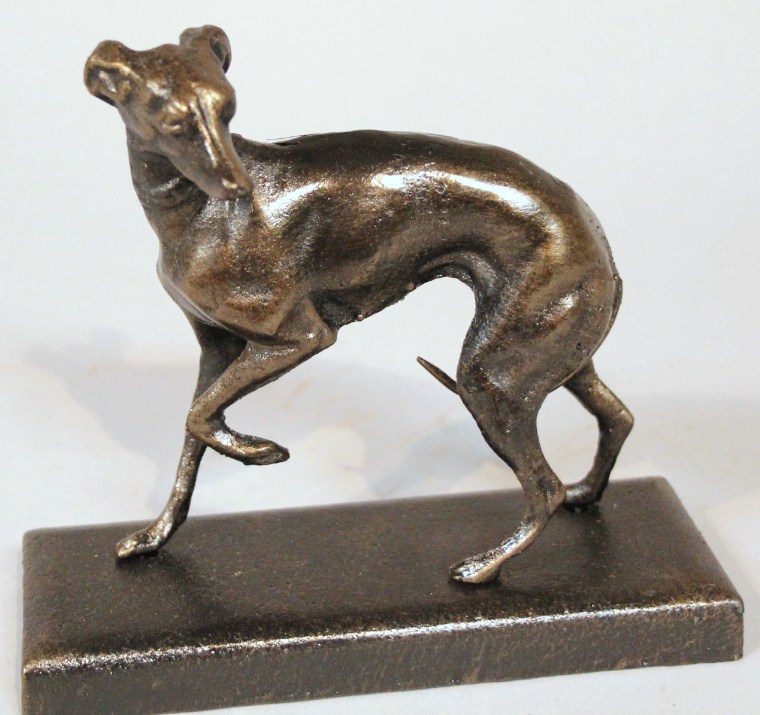 Appraisal: A modern metal figure of a standing greyhound cm high