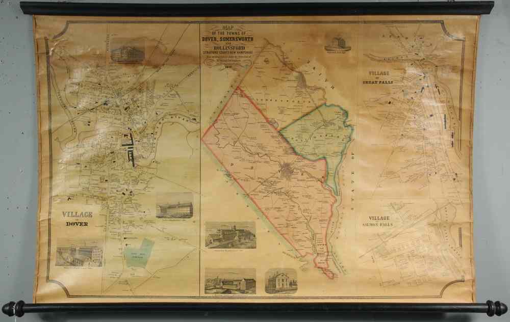 Appraisal: SCHOOLROOM MAP - 'Map of the Towns of Dover Somersworth