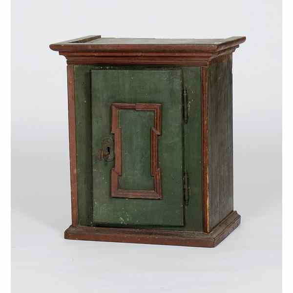 Appraisal: Counter Top Cupboard in Dark Green Paint American a painted