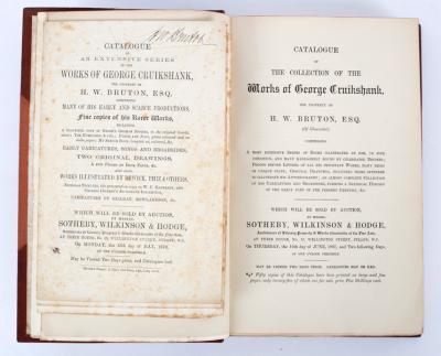 Appraisal: Cruikshank G four sale catalogues of Cruikshank material bound in