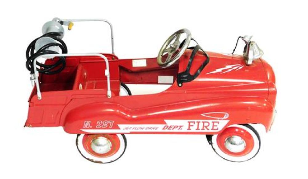 Appraisal: TOY Fire Department Jet Flow Drive Pedal Car No pressed